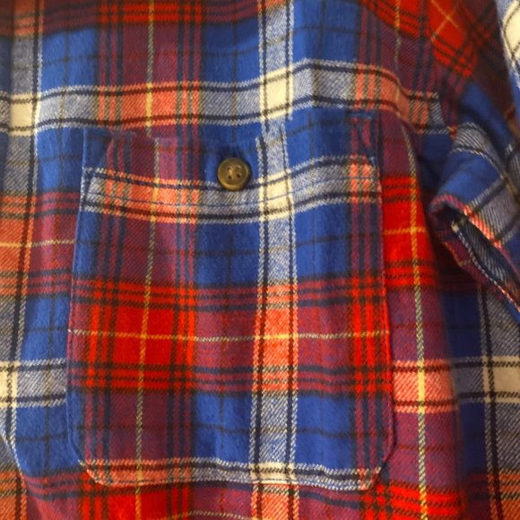 CARTERS KIDS NWT RED/WHITE/BLUE COTTON FLANNEL BUTTONDOWN SHIRT LONG SLEEVE SZ12 - Picture 5 of 8